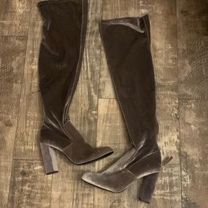 Steve Madden OTK gray velvet boots 10M